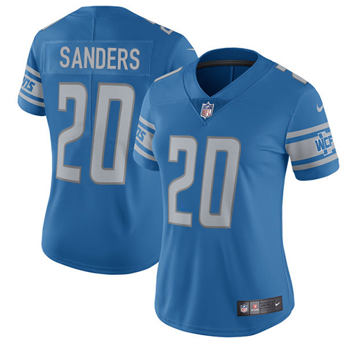 Nike Lions #20 Barry Sanders Light Blue Team Color Women's Stitched NFL Vapor Untouchable Limited Jersey